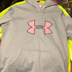 4 Under Armour Hoodies. Purple, lime, green & blue